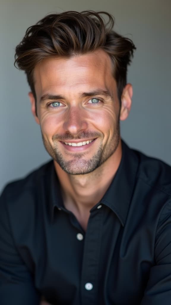 Professional AI-generated actor headshots for men - Example 1. Hollywood industry-quality headshots perfect for casting calls and auditions.