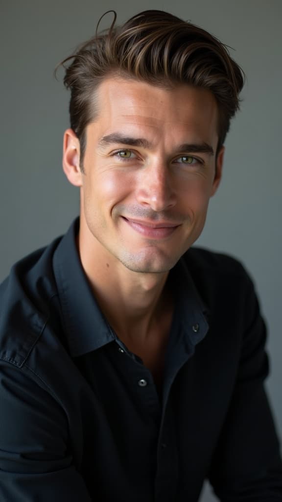 Professional AI-generated actor headshots for men - Example 3. Hollywood industry-quality headshots perfect for casting calls and auditions.