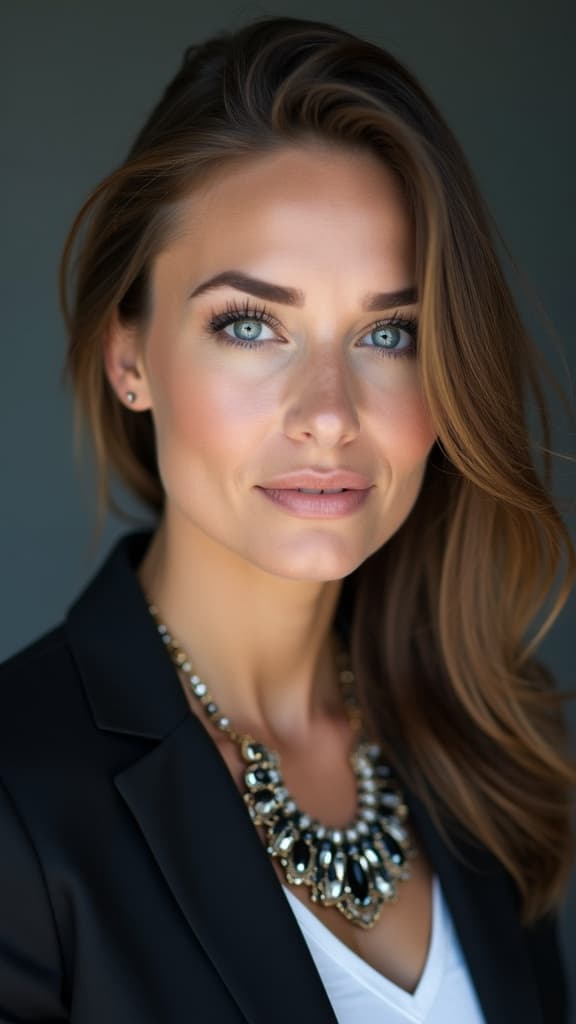 Professional AI-generated executive headshot for women - Example 4. Business-grade professional photo perfect for leadership positions, company websites, and executive branding.