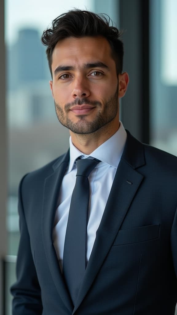Professional AI-generated LinkedIn headshot for men - Example 6. Studio-quality business photo perfect for LinkedIn profiles, resumes, and corporate websites.