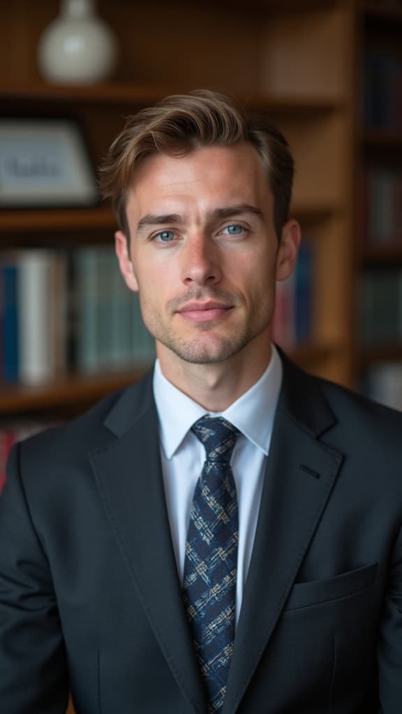 Professional AI-generated LinkedIn headshot for men - Example 2. Studio-quality business photo perfect for LinkedIn profiles, resumes, and corporate websites.