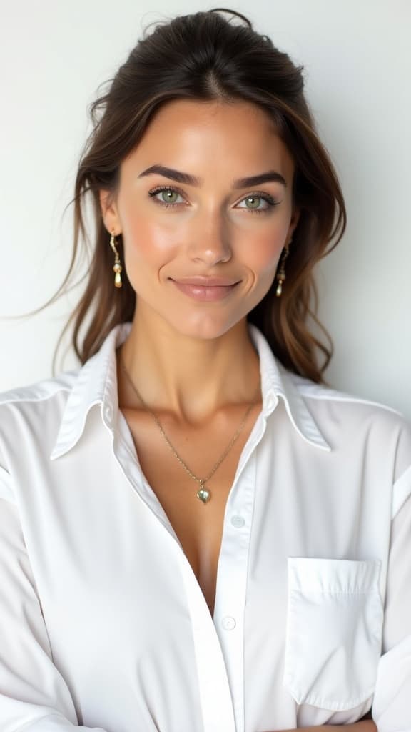 Professional AI-generated model headshots for women - Example 1. Fashion industry-quality headshots perfect for modeling portfolios and casting calls.