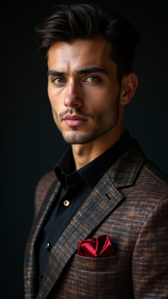 Professional AI-generated model headshots for men - Example 2. Fashion industry-quality headshots perfect for modeling portfolios and casting calls.