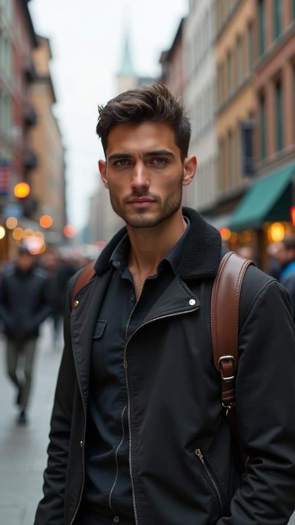 Attractive AI-generated Tinder profile picture for men - Example 6. Dating photo that gets matches on Tinder, Bumble, and Hinge.