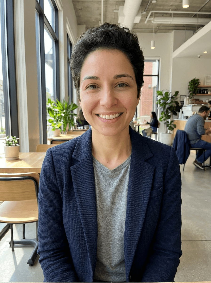 Example AI headshot, Business Casual style